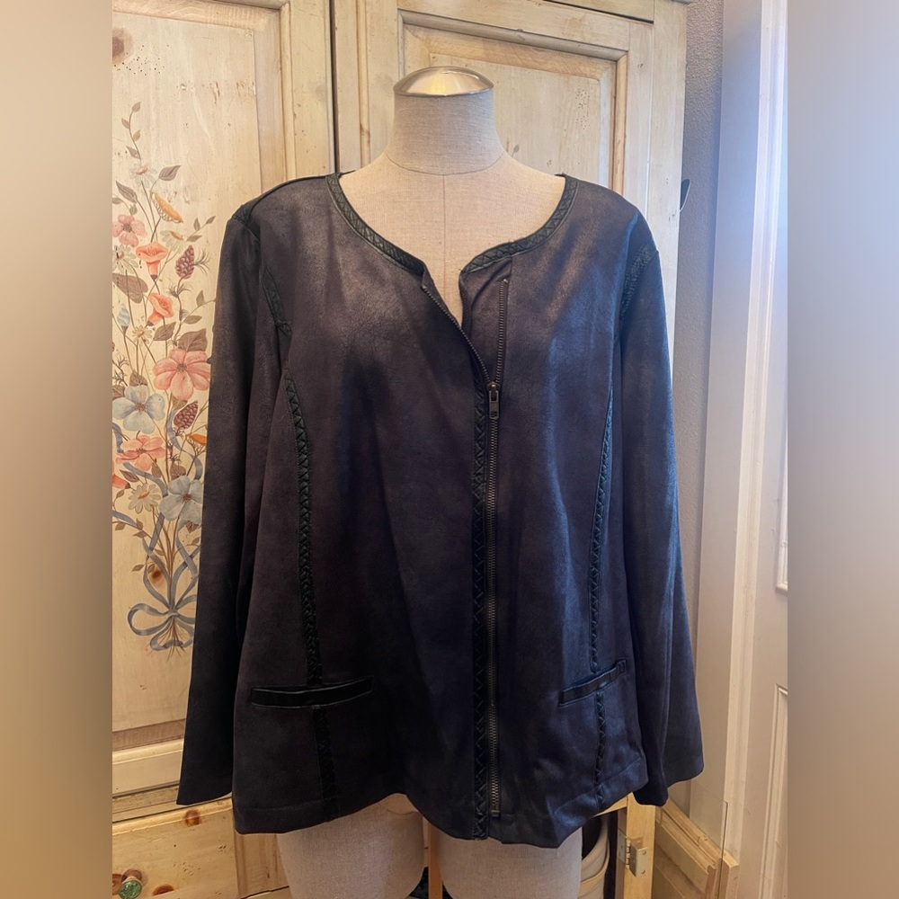 Style & Co Faux Leather Jacket 2x